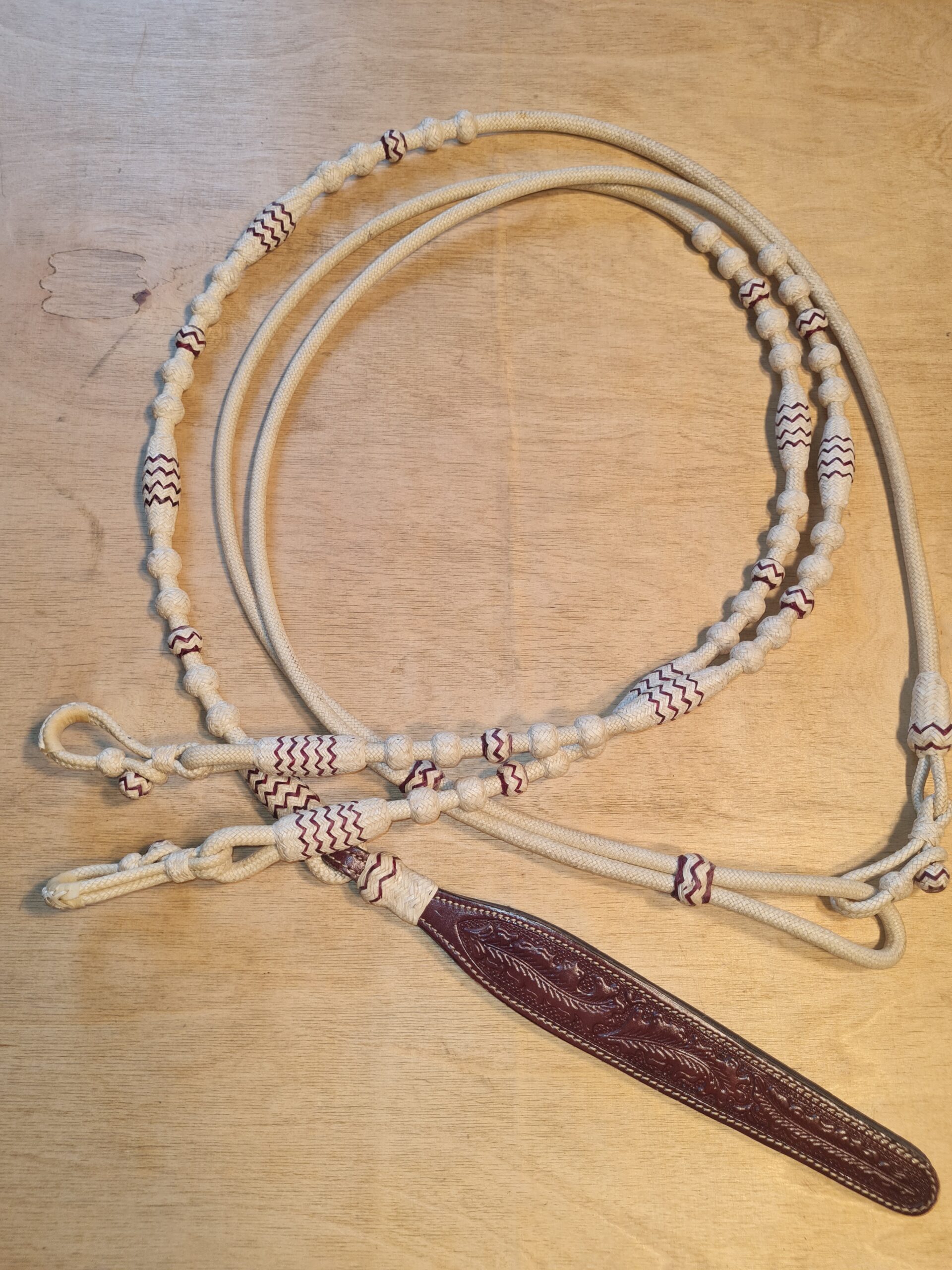 Pro Balance Romal Reins Vaquero natur/braune Applikationen